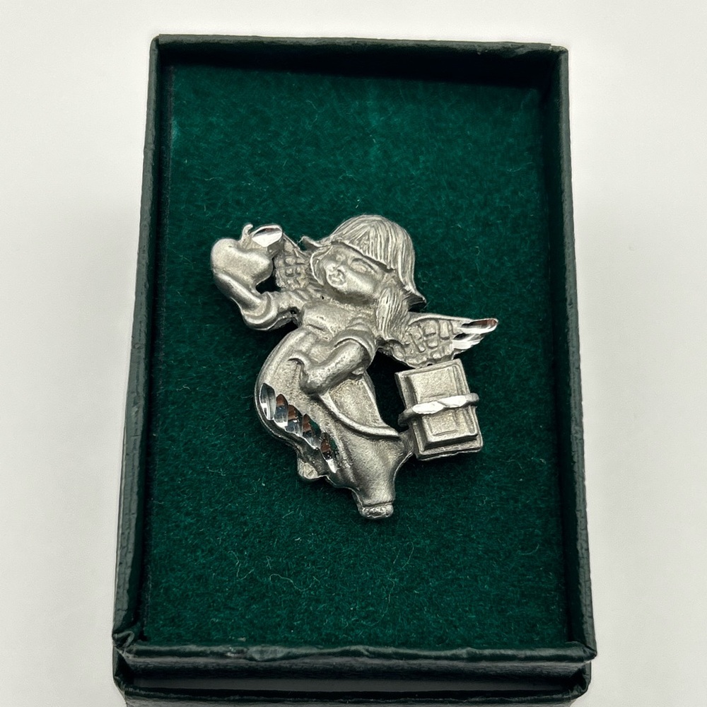 Vintage Pewter Angel Pin